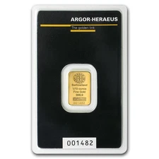 1/10 oz Gold Bar - Argor-Heraeus (In Assay)