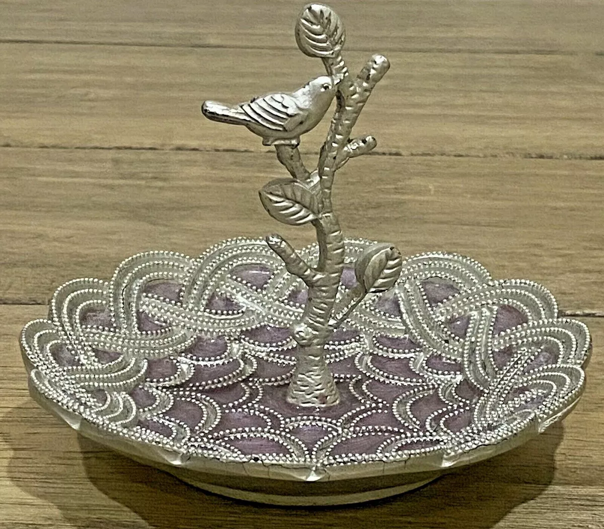 CYNTHIA ROWLEY Enamel Ring Holder Jewelry Trinket Dish Purple