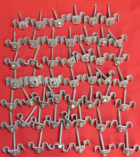 SADDLE CLIPS & 1/4"-15 SCREWS STEEL 3/8" X 1/4" MOUNT HOLES SG3378 **LOT OF 49**