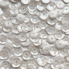 10mm Cup Sequins Crystal White Hologram Glitter Sparkle Made in USA