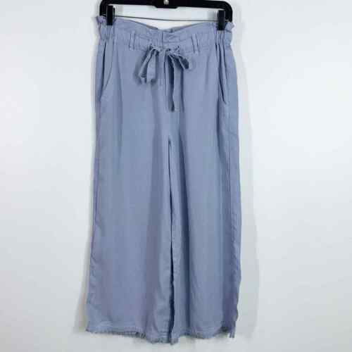 Bella Dahl frayed hem cropped chambray pants size XS | eBay