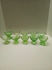 10 Mixed patterns Green Depression Sherbets