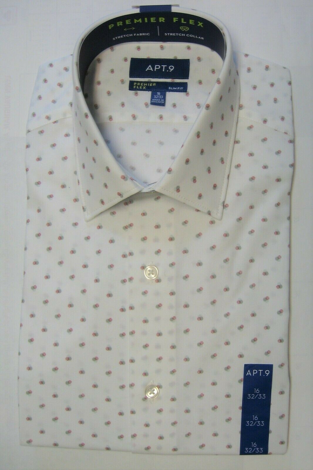 NWT Apt. 9 Premier Flex Mens Long Sleeve Dress Shirt No Pocket Stretch Slim Fit eBay