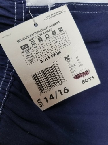 Joe Boxer Mens Swim Cargo Shorts Size 14/16 Four-Eyelet Lacing Denim Blue New - Picture 6 of 9