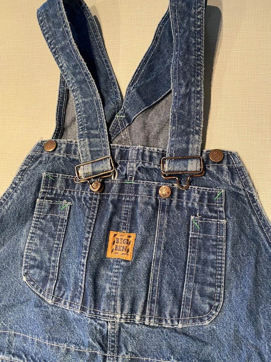 Vintage Big Ben overalls blue 42x 30 In Great Shape Blue Denim Button Fly