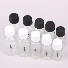 5/10/15/20/30ml Nail Polish Bottles Clear Refillable Leakproof Storage >~E