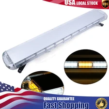 51" 96 LED Strobe Light Bar Emergency Beacon Warn Tow Truck Response Amber-White