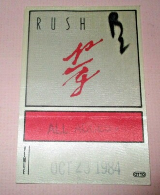 #ad #ad 1984 Rush Grace Under Pressure Tour All Access Pass Mid South Coliseum Memphis $21.25