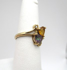 10K Yellow Gold Citrine Mystic Topaz Diamond Heart Ring Size 7 [R324] — photo 2
