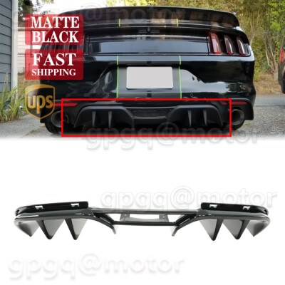 For Ford Mustang 15-2017 Matte Black R Style Rear Bumper Diffuser Lower Valance