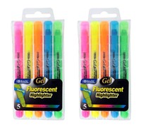 2 Sets Of 5 Gel Highlighters Assorted Fluorescent Colors 2 Sets on sale 2 Sets Of 5 Gel Highlighters Assorted Fluorescent Colors 2 Sets on sale