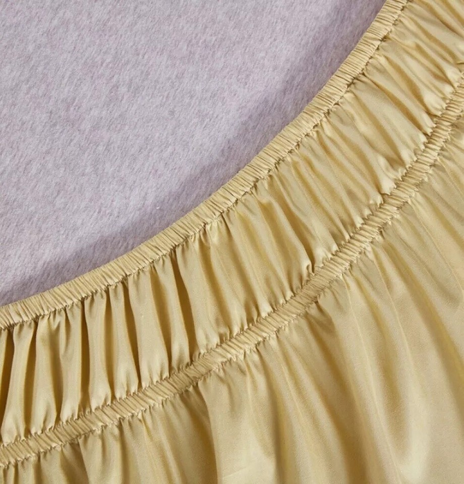 UK Ruffle Plain Fitted Base Valance Sheet Bed Skirt Single Double Super