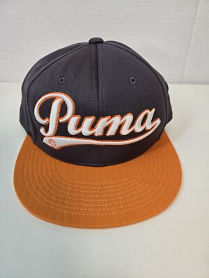 110/One Ten PUMA Golf Snapback Hat, Grey And Light Orange