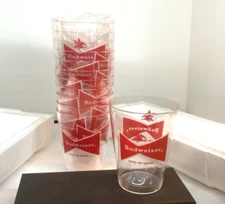 Vintage 80's Budweiser Hard Plastic Cups (12)