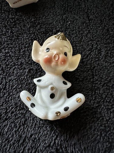 Set Of 4 Vintage 1950s Elf Pixie White Polka Dots Japan - Picture 5 of 6