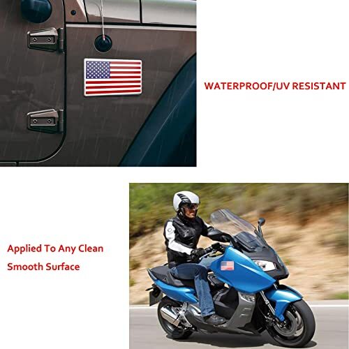 Embossed 3D Metal American Flag Car Emblem Decal Stickers 3x5 Patriotic Decal - Foto 2 di 7