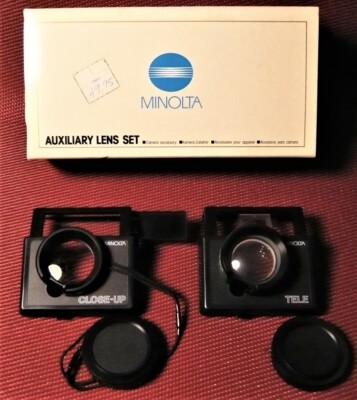 Minolta Tele/Close-up Lens Set for AF-E / Freedom l and II / FS-E / QD cameras.