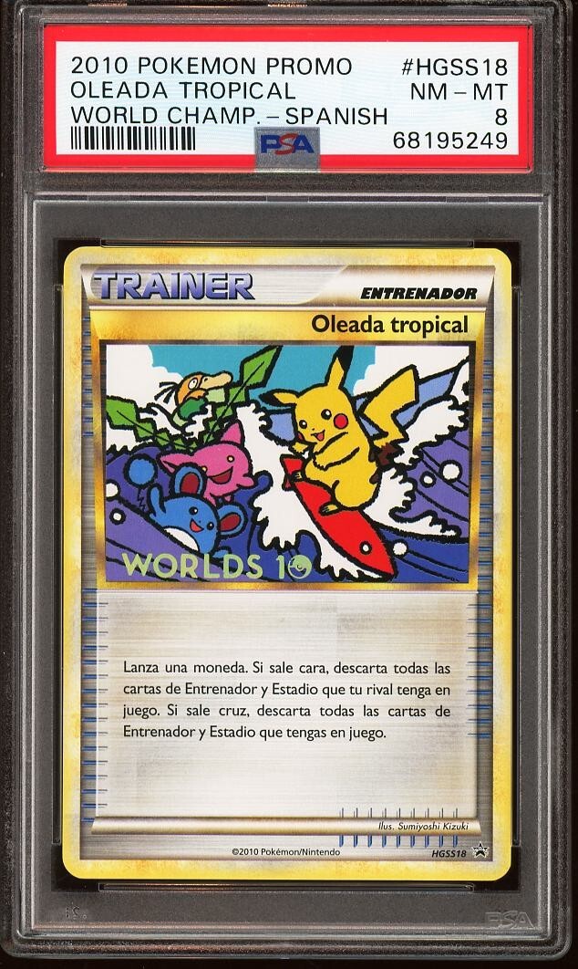 Pokemon Card PSA 8 Tropical Tidal Wave SPANISH HGSS18 Worlds Promo EU 2010