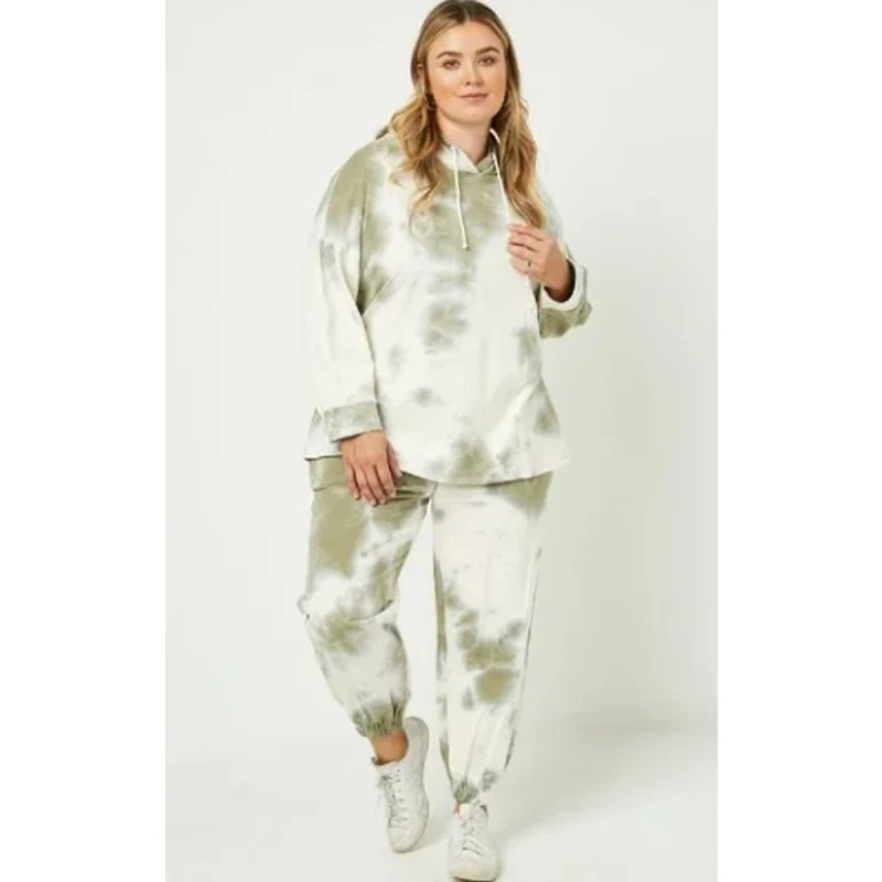 Hayden Plus Olive Cloud Dye Relaxed French Terry Hoodie Sweatpants