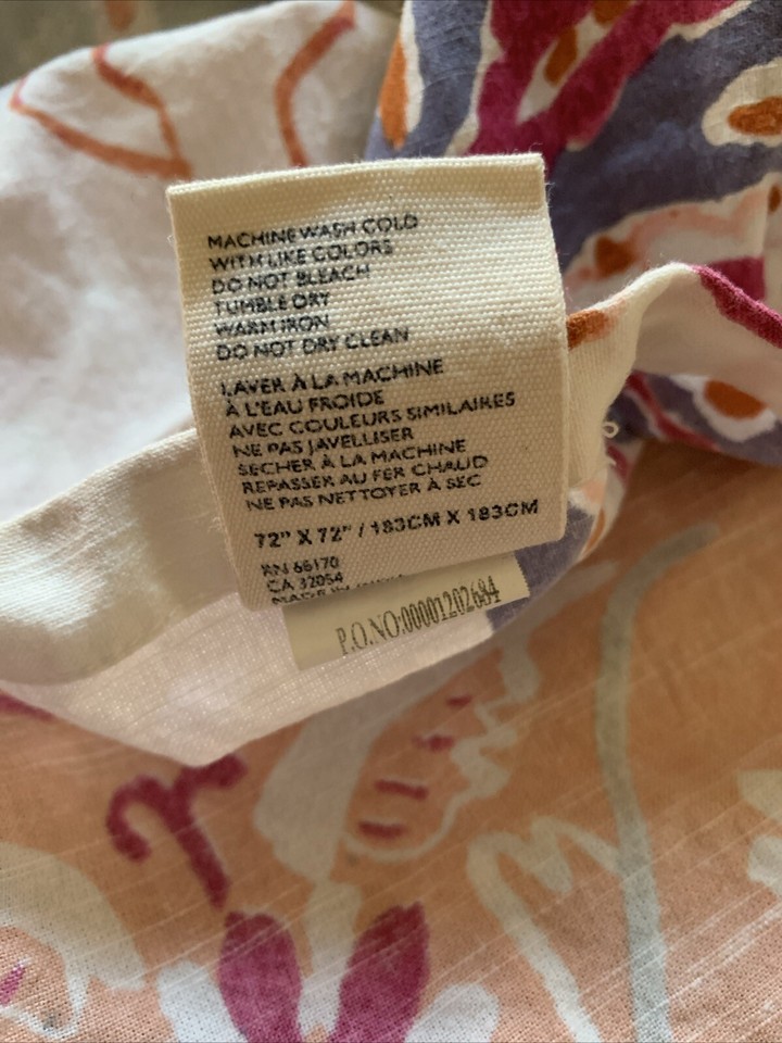 ANTHROPOLOGIE RISA ORGANIC BOHO MULTICOLORED SHOWER CURTAIN 100 COTTON