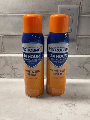MICROBAN 24 Hour Sanitizing Spray - Citrus Scent - 15oz Lot of 2 NEW