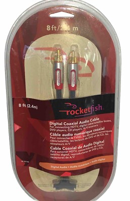 Rocketfish 8' RF-G1142 Coaxial Cable 75 OHM A/V Digital HDTV, Cable, DVD,CD,SAT