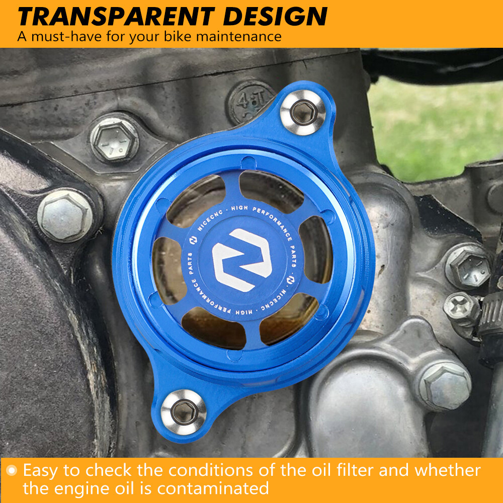 CNC Engine Oil Filter Cover Cap For Yamaha YZ250F YZ450F WR 250F 450F