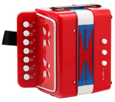 2-Bass Kinder Akkordeon 7 Noten Schifferklavier Ziehharmonika Quetsche Rot Neu