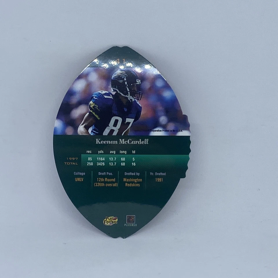 1998 Playoff Contenders Leather Football Card #41 Keenan McCardell - Image 2 of 2