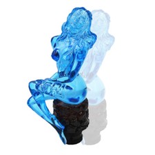 Car Manual Stick Gear Shift Knob Lever Shifter Custom Crystal Blue Set Girl Lady