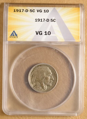 1917 D Buffalo Nickel ANACS VG10