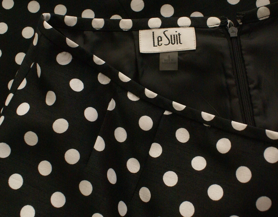 Falda recta lápiz profesional negra lunares LE SUIT, forrada, para mujer talla 6 Foto 3 de 3