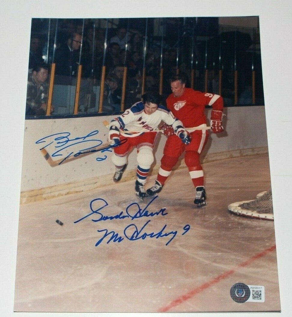 Gordie Howe Autographed Signed & BRAD PARK DUAL 8X10 PHOTO BECKETT AUTHENTICATED COA BAS 