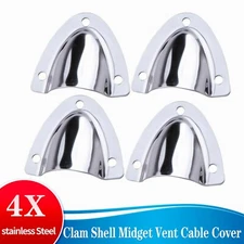 4Pcs Stainless Steel Clam Shell Vent Wire Cable Cover Boat Hardware Accessories