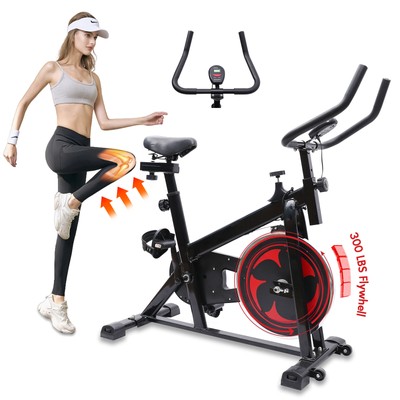 Indoor Cycling Bike Fitness Stationary Bike Exercise Bike w/Upgraded Seat 300lbs