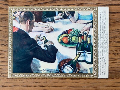 Vintage Menu Card Henkell Trocken Champagne Wine Advertising Germany 
