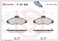 Brembo P 24 045 Bremsbelagsatz, Scheibenbremse FüR Ford