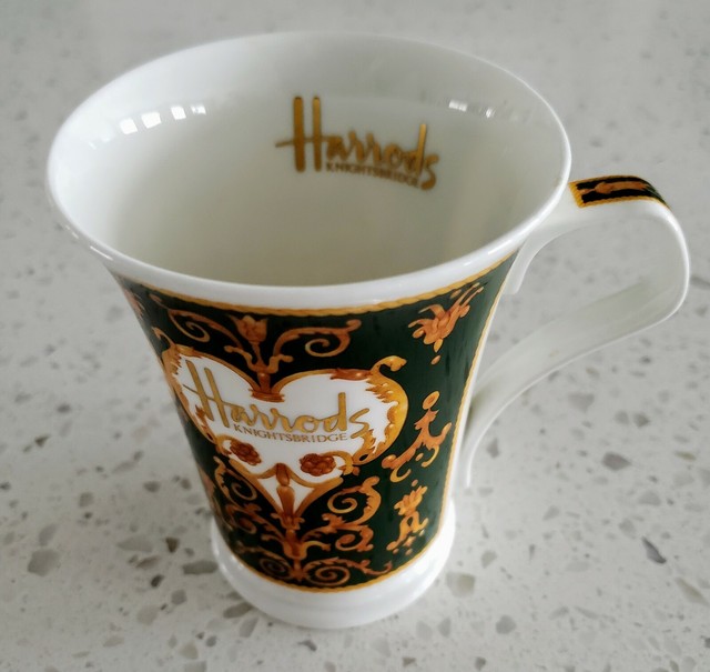 Harrods Green And Gold Tea Cup Fine Bone China eBay