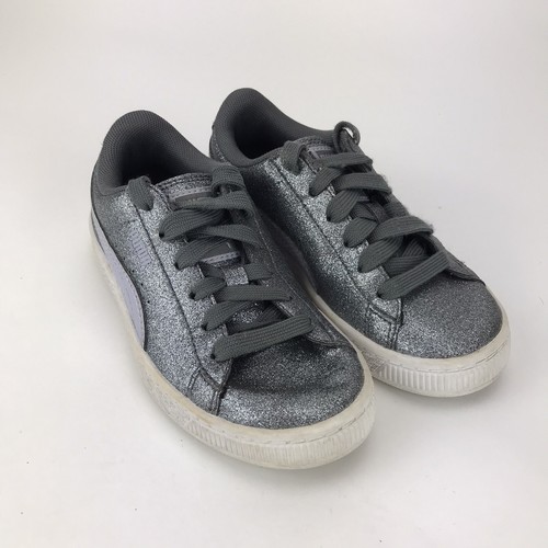 silver sparkle puma shoes
