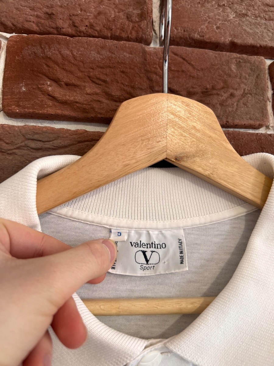 Valentino Sport 80s Logo Polo Shirt White XL designer Rare | eBay