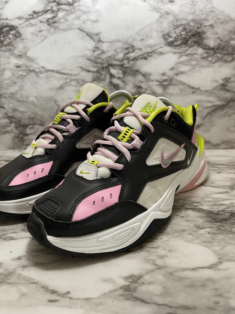 Nike white and discount pink m2k tekno sneakers