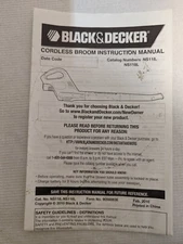 BLACK & DECKER NSW18 18V Cordless Leaf Blower Broom Sweeper Manual Only