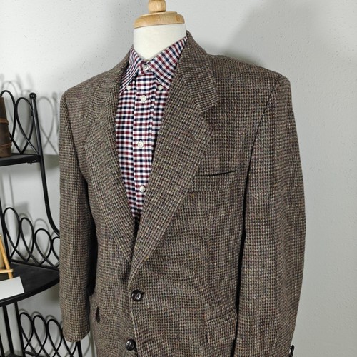 Harris Tweed Men's Sport Coat Blazer Two Button Brown Virgin Scottish Wool 44S - Picture 4 of 16