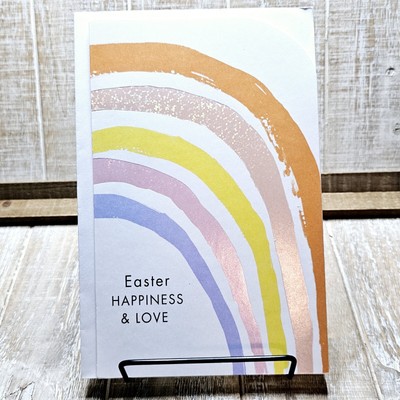 American Greetings Easter Card 6x8 Rainbow Glitter Happiness Love