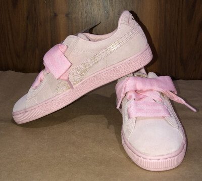 PUMA SUEDE HEART SPARKLE Jr Mädchen Sneakers Puderrosé Velourleder NEU