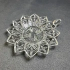 Candle Holder Federal Clear Glass Single Chamber Maid Flower Star Design VTG