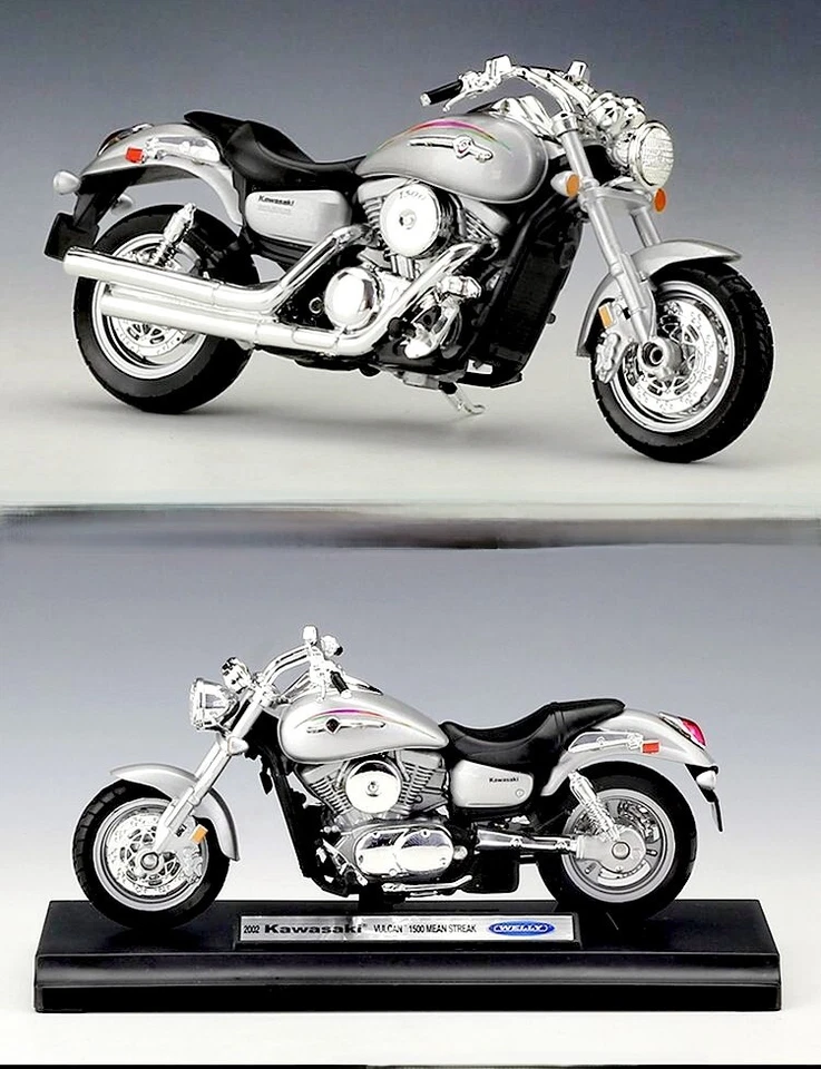 Welly 1/18 Kawasaki 2002 Vulcan 1500 Mean Streak Motorcycle Diecast Model Toy - Image 4 of 4