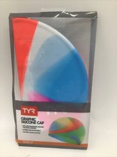 TYR Tie Dye Silicone Swim Swimming Cap Youth Fit Age 10 