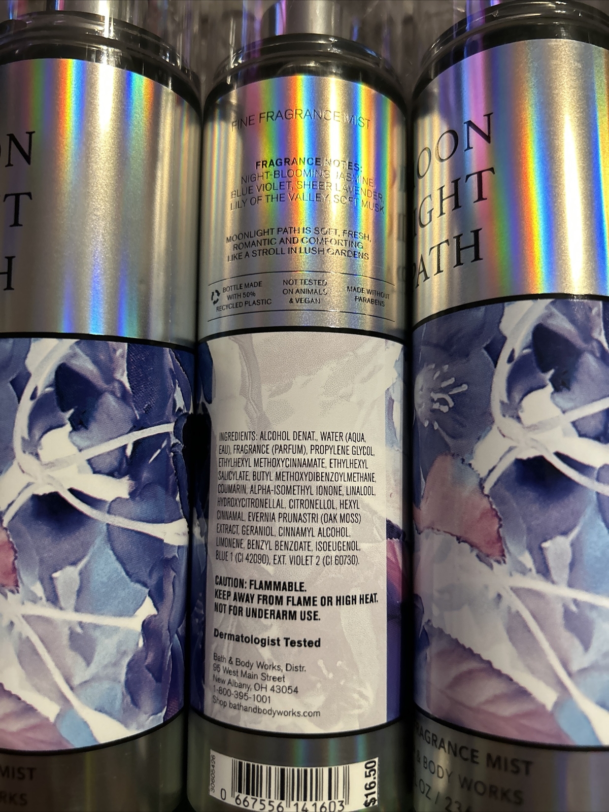3 x Bath & and Body Works Moonlight Path Fine Fragrance Mist Spray 8oz.