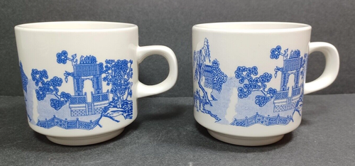 Blue Willow China Set of Four Cups and Saucers Made in China Willow - Picture 10 of 22